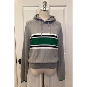 Urban‎ Pipeline Hooded Sweater Gray with Green White Black Stripes  - Large